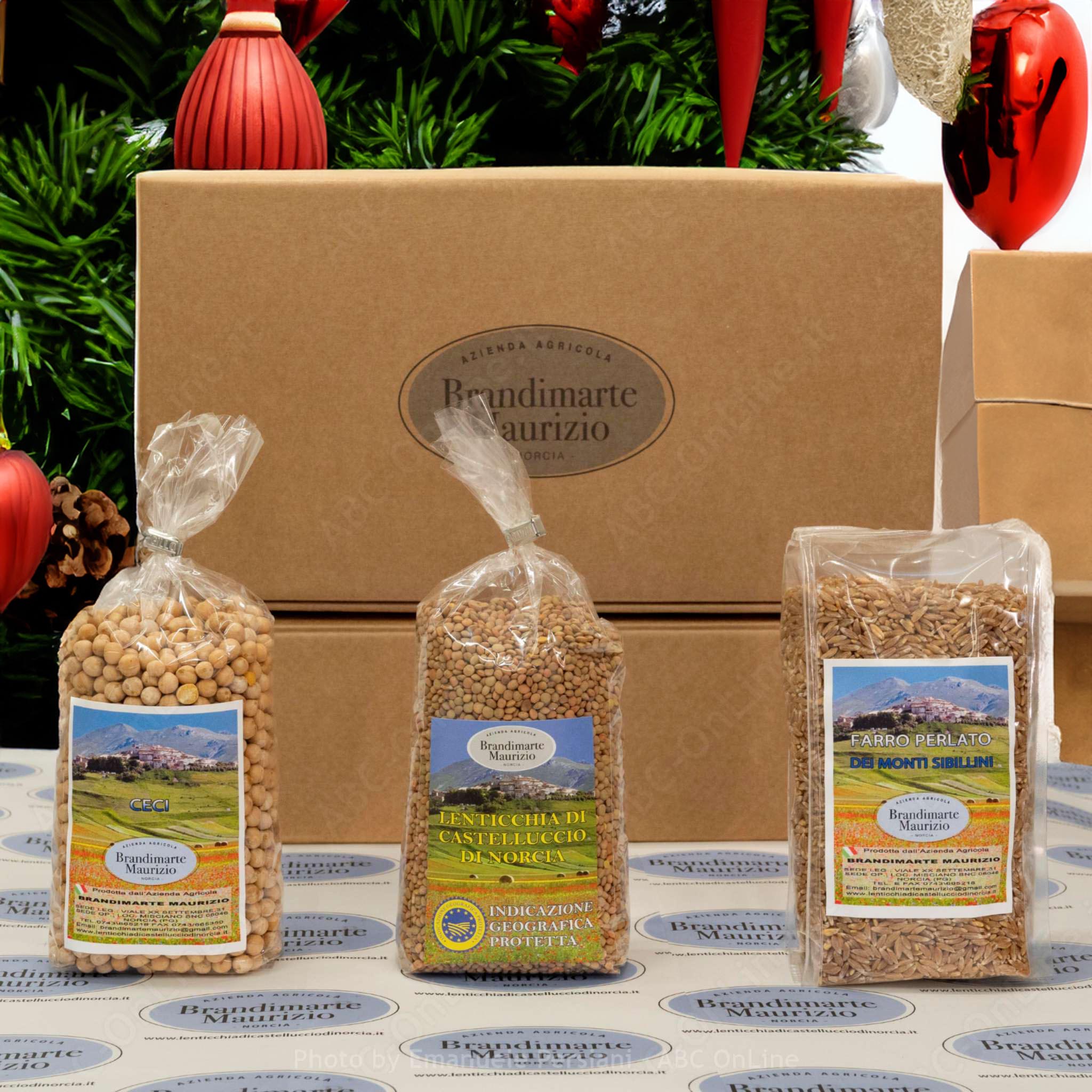 brandimartenorcia Una piccola confezione per il Natale 2023 ceci lenticchia farro perlato