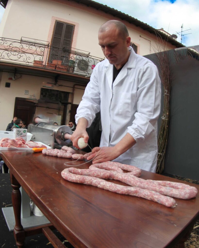 La salsiccia fresca fatta a Norcia